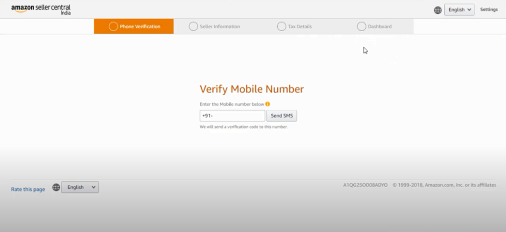 amazon seller phone verification step