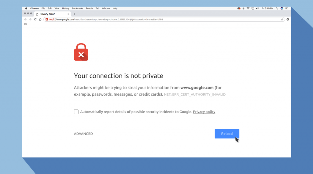 your connection is not private